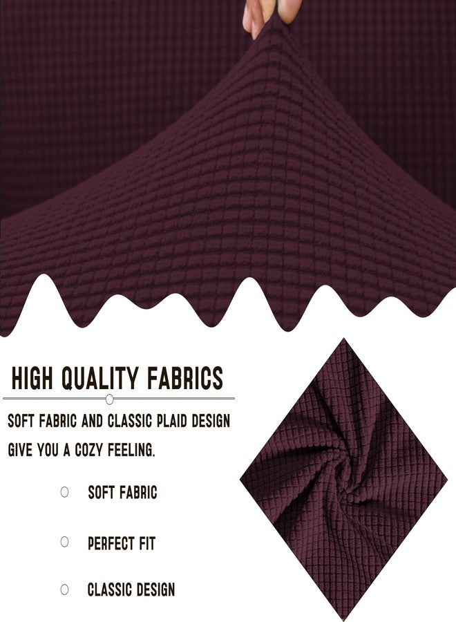 Qubjus غطاء كرسي استرخاء مطاطي من كيوبجوس، 4 قطع، غطاء كرسي استرخاء لمقعد واحد، أغطية أريكة مطاطية كلاسيكية ناعمة لحماية الأثاث مع جيب (كرسي استرخاء، لون التوت البري) - Image 3